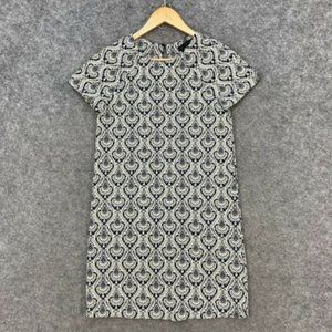 Zara Black Paisley Tunic - Short Sleeve Shift Round Neck